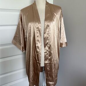 Satin Kimono Robe - Champagne